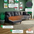 thumbnail image 3 of Sala Modular Sofá Cama Reversible De Velvet Gris Oxford Beehive Memory Foam Modelo Aventus, 3 of 8