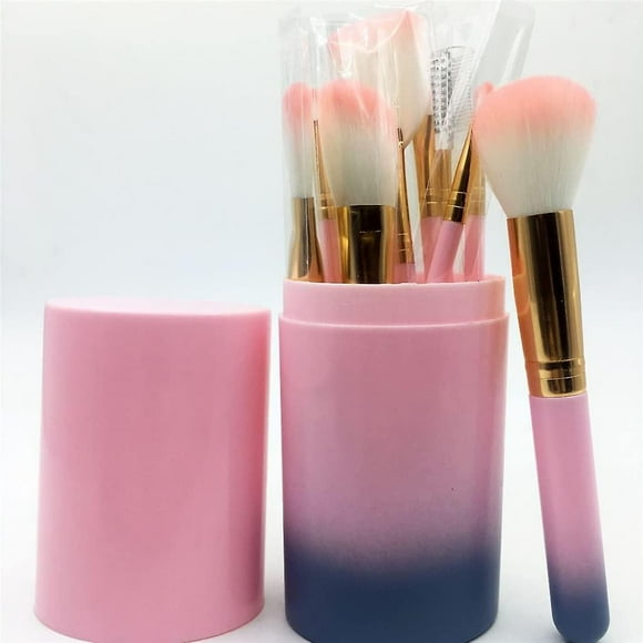 Rewera Ensemble Préfessionnel de Pinceaux de Maquillage Pinceaux Cosmétiques Trousse d'Outils de Maquillage avec Étui Porte-Gobelet Outils de Beauté Cosmétiques Rose 12 Pcs