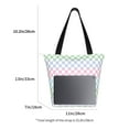 thumbnail image 3 of Salouo Colorful Checkerboard for Shoppers Tote for Women Foldable Handbags with Big Capacity Casual One-Shoulder Shopping Bag Hobo Bags Fit for Office/Shopping/Park, 3 of 6