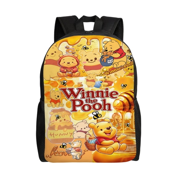Winnie The Pooh Backpack Fashion Casual Unisex Laptop Computer Daily Bookbag Cartoon School Hiking Work Business Travel Daypacks