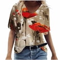 thumbnail image 1 of Birdeem T-Shirt Mode Décontracté Grande Taille Imprimé Fleurs Col en V pour Femmes, 1 of 1