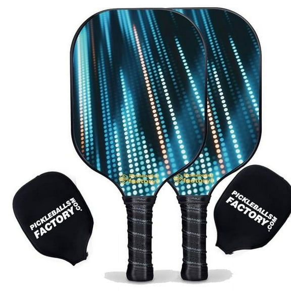 Pickleball Factory PB00039-5-G Pickleball Paddle Set - Neon Light Pro Pickleball Paddle, Pickle Ball Starter Kit, Glassfiber Graphite