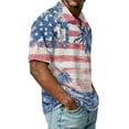 thumbnail image 6 of 250th Anniversary Men's Patriotic Zip Polo Shirt, 1776-2026 Flag Print, Quarter-Zip Collar, Short Sleeve, 4th of July, Commemorative Events, Parades, Summer Casual Wear Royal Blue XXL, 6 of 9