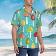 thumbnail image 5 of Goofa Mushrooms Hawaiian Shirt for Men, Unisex Summer Beach Casual Short Sleeve Button Down Shirts,Aloha Tropical Floral print shirt-Medium, 5 of 9