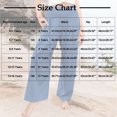 thumbnail image 3 of Lenpel Girls' Wide Leg Pants Elastic High Waisted Pleated Baggy Casual Trousers Loose Beach Pants with Pockets, 3 of 7