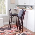 thumbnail image 2 of Linon Triena X-Back Folding 30" Bar Stool Brown Faux Leather Seat in Merlot Wood, 2 of 16