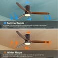 thumbnail image 3 of Sofucor 52" Flush Mount Bronze Modern Ceiling Fan with Integrated LED Light, 3 of 11