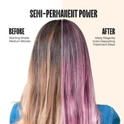 oVertone Color Depositing Semi-Permanent Hair Dye Conditioner - 8 oz For All Hair Types & Color-Treated Hair, Moisturizing Shea Butter & Coconut Oil - Vegan & Cruelty-Free, Misty Magenta