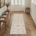 thumbnail image 4 of 2x3 Area Rug, Machine Washable Low Pile Non Slip Rug, Print Pattern Doormat for Entryway, Entrance, Front Door and Bathroom, Butterfly Floral, Dusty Blush, 4 of 5