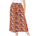 thumbnail image 2 of DARING DIVA Women's Plus Boho Floral Palazzo Trousers Pants 3X Black Red, 2 of 6