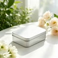 thumbnail image 6 of OCCOA Rectangular Tin Storage Box with Clear Window Lid 3.46x2.36x0.71in, Portable Metal Organizer for Jewelry Press-On Nails, Multi-Purpose Storage Case, A, 6 of 6