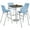 Sky Blue, variant on KFI 42" Round Bistro Table - Teak Top - Kool Barstools - White/Coral