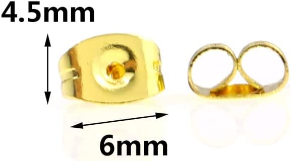 100pcs Stainless Steel Hard Earring Backs Butterfly Ear Back Stud Earrings Care Cap Women's Earring DIY Jewelry Ear Pin Back XS426 (Color : Gold) - image 3 of 4
