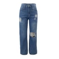 thumbnail image 5 of Lovelywholesale Women's Ripped Long Pants Straight Low Stretchy Jeans, 5 of 6