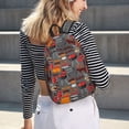 thumbnail image 5 of Disketp BBQ Icons print Canvas Backpack Lightweight Travel Daypack Student Rucksack Laptop Backpack-Medium, 5 of 5