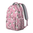 thumbnail image 2 of Pink French Bulldog Love Heart Backpack for School,Cute School Bag,Schoolbag with Adjustable Shoulder Straps & Padded Back,15.3"x11"x7.1".﻿, 2 of 6