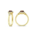 thumbnail image 3 of 1/2 Carat (Ctw) Garnet Heart Ring in Yellow Plated Silver with White Topaz for Women, 3 of 6