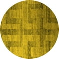 thumbnail image 1 of Ahgly Company Indoor Round Abstract Yellow Modern Area Rugs, 3' Round, 1 of 4