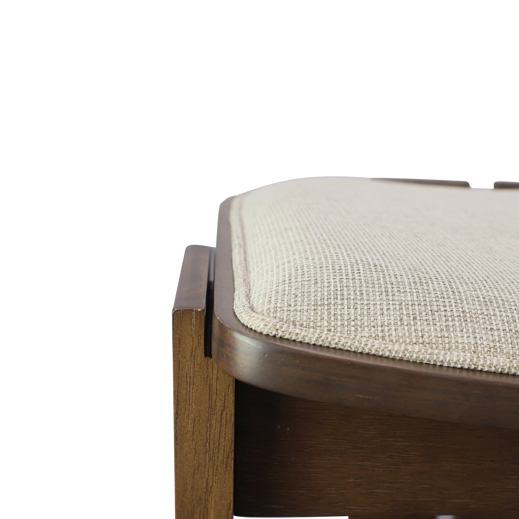 Christopher Knight Home Wooden Backless Counter Stools with Upholstered Seat, Walnut+Beige, Set of 4