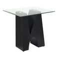 thumbnail image 2 of Furniture of America Fern Metal and Glass Top Square End Table in Black, 2 of 7