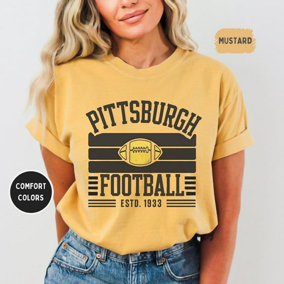 Vintage Pittsburgh Football Shirt, Comfort Colors Unisex T-Shirt, Sports Fan Gift, Distressed Gameday Tee