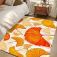 thumbnail image 3 of Area Rug 48×72in, Country Ginkgo Retro Medieval Floor Carpet Living Room Rug, Watercolor Orange Leaves Non-Slip Welcome Mat Indoor Rugs for Bedroom Dining Room, 3 of 9