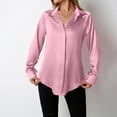 thumbnail image 5 of Mingw Silk Button Down Shirts Satin Blouses for Women Casual Long Sleeve Shirt Business Office Work Tunic Tops ,Pink,XS, 5 of 5