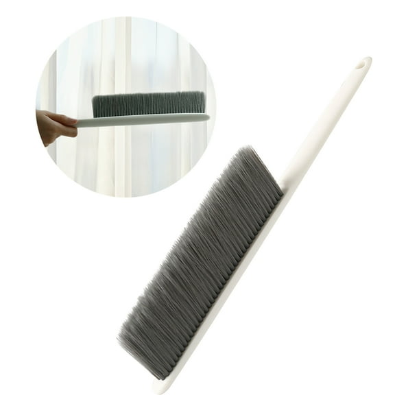 Moluckfu Cleaning Brush White 1Set 15x3x0.9In Long Handle Plastic