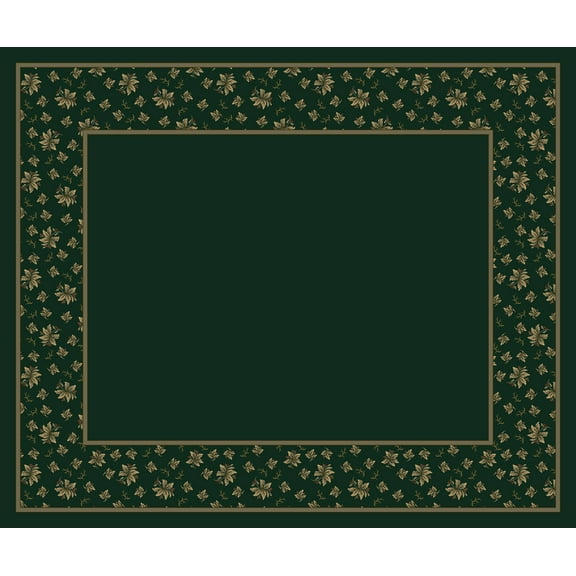 Milliken Design Center Area Rug ERIN EMERALD II Erin Emerald Ii Bordered Stems 7' 7" x 7' 7" Round