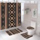 thumbnail image 1 of Juego de 4 cortinas de ducha para baño con alfombrillas antideslizantes, tapa de inodoro y alfombrilla de baño, cortina de baño de tela impermeable para decoración rústica vintage de baño, diseño, 1 of 7