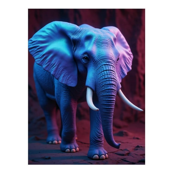 Diamond Art Kit for Adults, Majestic Blue Elephant Portrait Diamond Painting for Adults Beginners, DIY Diamond Art Painting Kits, 5D Diamond Painting Crafts for Home Decor 12x16 Frameless