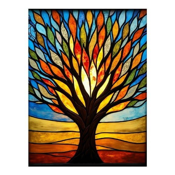 Diamond Art Kit for Adults, Colorful Autumn Tree Print No.36 Diamond Painting for Adults Beginners, 5D DIY Diamond Art Painting Kits, Colorful Diamond Painting Craft for Home Decor 12x16