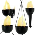 thumbnail image 2 of 4 in 1 Flame Lamp, 3D Artificial Fire Flames Battery Operated Fake Fire Lamp, Realistic Effect Light, Fake Fire Bowl Hanging Flame Light for Stage Club Decor(Black), 2 of 4