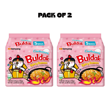 (2 pack) Samyang Spicy Chicken Noodle Carbonara Flavor Ramen, 4.58 oz