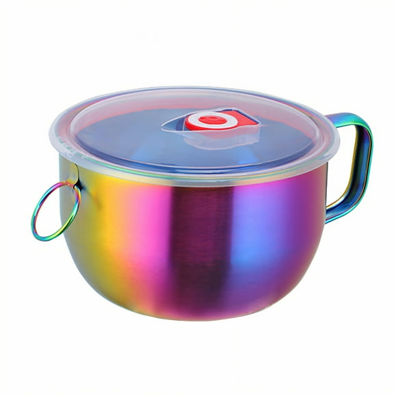 CCOCC Soup Bowls with Handles,304 Stainless Steel Soup Mug,Thickened Anti-Deformation Soup Bowls,Multicolor,1300ml