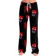 thumbnail image 5 of Spider Hero Halloween Pants Women's Lounge Pajama Pants Loose Fit Casual Drawstring Elastic Waist Sleep Pants Graphic Printed Home Sleepwear Soft Cozy Lounge Trousers, Red, M, 5 of 5