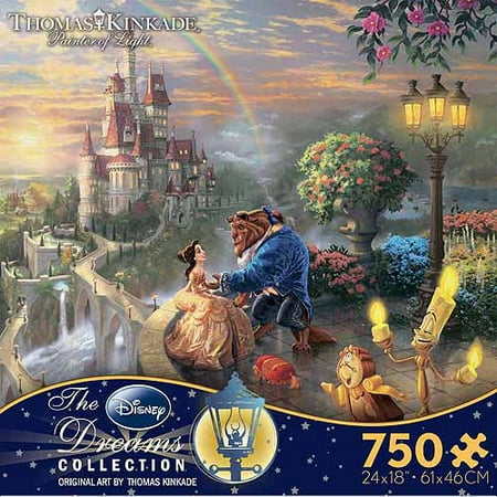 750PC DISNEY THOMAS KINKADE BEAUTY AND THE BEAST FALLING ...