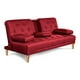 thumbnail image 4 of Sofá Cama De Lino Rojo Modelo Caroli Makora Con Portavasos, 4 of 9