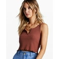 thumbnail image 4 of Billabong Women's Notch Tank Ribbed Knit Cropped Sleeveless Tank Top Tee T-Shirt (Medium, Mocha), 4 of 4