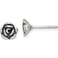 thumbnail image 1 of Sterling Silver Oxidized Flower Post Earrings (7 X 7) Made In Thailand qe14702, 1 of 5