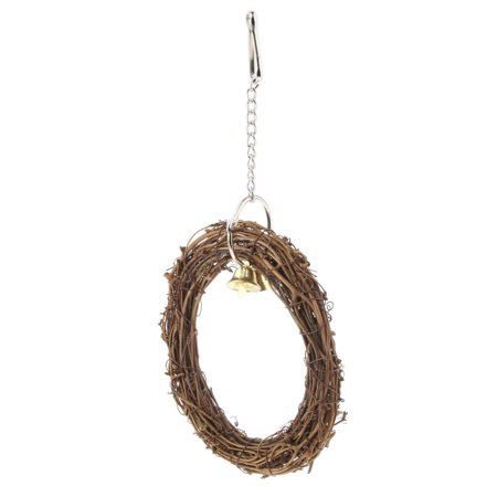 Bird Pet Rattan Swing Toys Parrot Cockatiels Budgie Finch Hanging 15cm