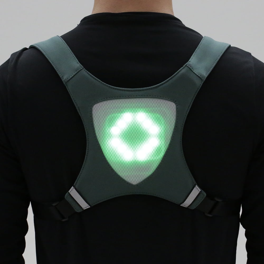 USB Rechargeable Reflechissant Gilet Sac A Dos avec LED Clignotants Lumiere Telecommande Sport En Plein Air Sac De Securite Equipement pour Velo