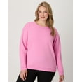 thumbnail image 5 of Hanes EcoSmart Women's Fleece Sweatshirt, V-Notch Spirited Pink L, 5 of 10