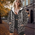 thumbnail image 6 of Yuyamidu Leopard Print Hoodie Womens Sweatshirt Oversized Zip Up Hoodie for Women Sweat Shirt Ladies Sweatshirts Hooded Sweatshirt Outerwear with Pockets S, 6 of 8