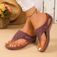 thumbnail image 3 of CHGBMOK Womens Slippers Casual Spring and Summer New Solid Color Thong Wedge Heel Flip Flops Sizes 45, 3 of 5