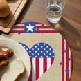 thumbnail image 3 of 4th of July American Flag Love Heart Round Placemats Set of 2 for Dinning Tables,Heat-proof Braided Table Mats 15 Inch,Stripes Independence Day Washable Place Mat for Kitchen Restaurant Party Table, 3 of 9