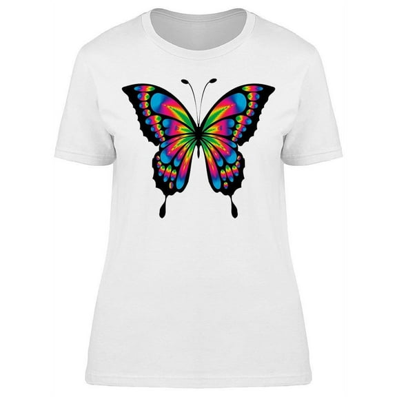 Multicolored Patterns Butterfly T-Shirt Women -Image by Shutterstock, Female x-Large