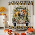 thumbnail image 3 of Shower Curtain 72"W x 78"L Autumn Thanksgiving Truck Pumpkin Linen Fabric Shower Curtains Set with Hooks Water Repellent Bathroom Curtains Machine Washable Bathroom Accessories, 3 of 6