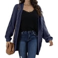 thumbnail image 2 of Women Oversized Chunky Open Front Cardigan Sweaters Cable Knit Long Sleeve Cardigans Outwear Coats, 2 of 7