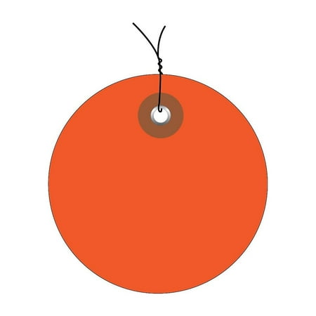 UPC: 0848109037127 | Box Partners Plastic Circle Tags Pre-Wired 2 Orange 100/Each G26067W